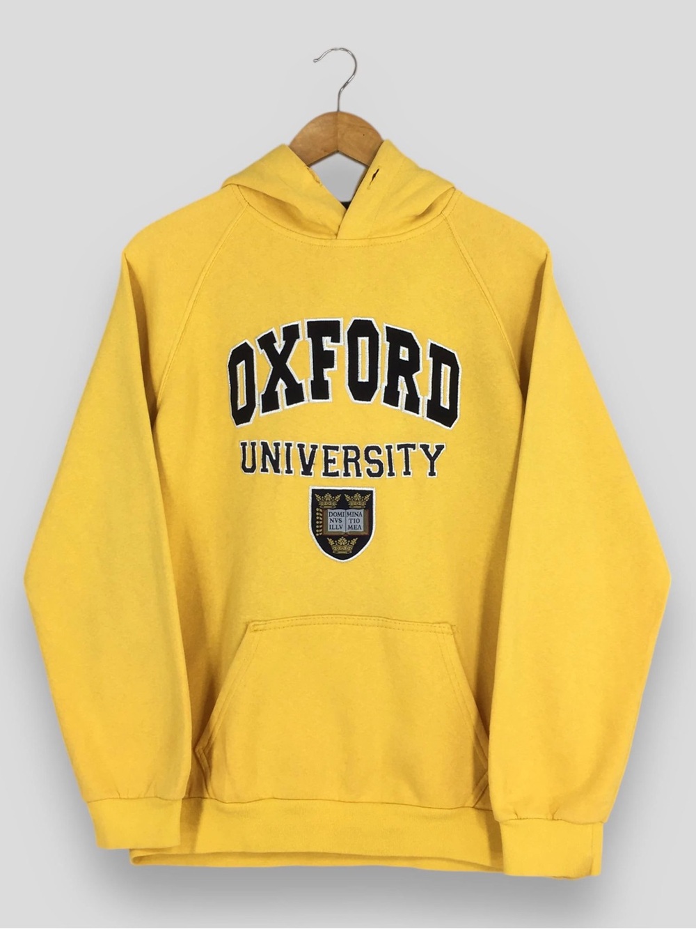 Oxford Yellow Pullover Hoodie with University Crest